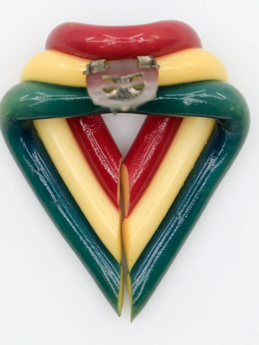 Vintage WWII Era V for‎ Victory Dress Extruded Celluloid Dress Clip 1940s